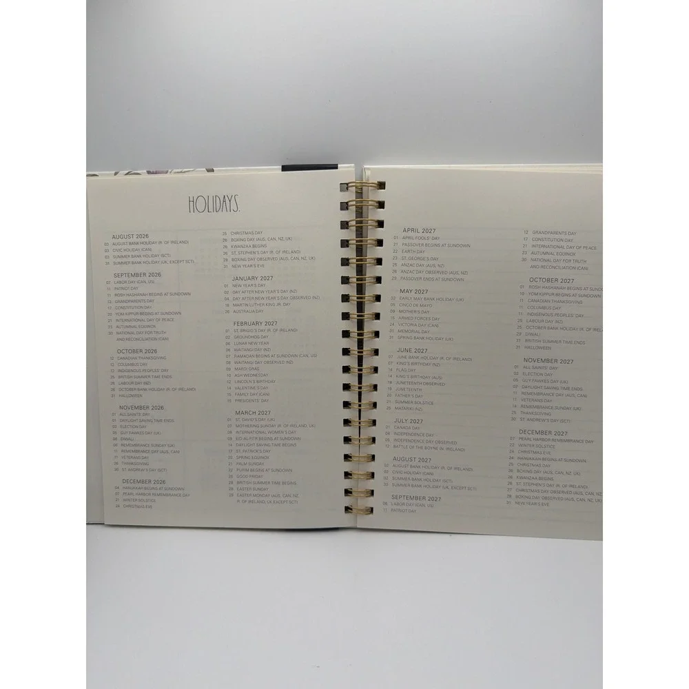 Rae Dunn 2027 17 Month Planner Spiral Floral Aug 2026-Dec 2027 New 8.5x11